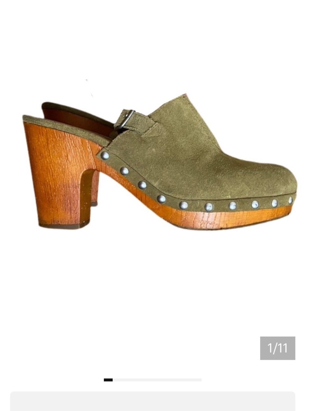 LUCKY BRAND Sage Green Suede Sling Back Clogs